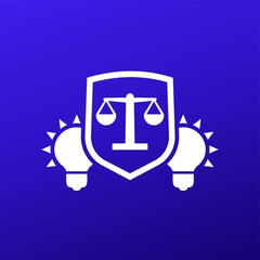patent legal protection icon, vector