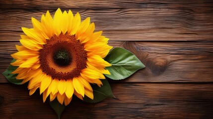 rustic sunflowers on wood