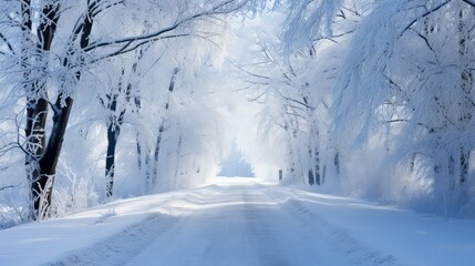 Obraz premium winter wintery road