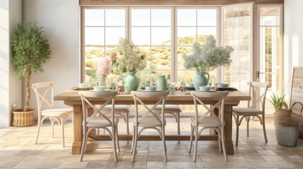 farmhouse dining table and chairs