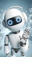 Naklejka premium Friendly robot waving