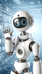 Naklejka premium Friendly robot waving