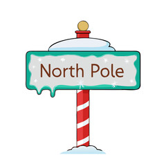 "North Pole" Road Sign Icon 
