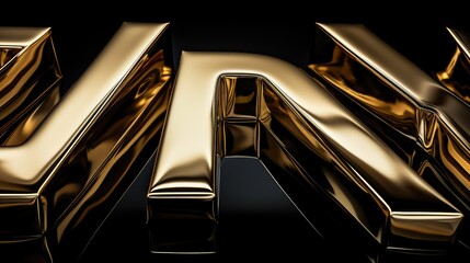luxurious metallic gold font