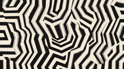 Repeating geometric pattern in monochrome shades, resembling a maze or optical illusion