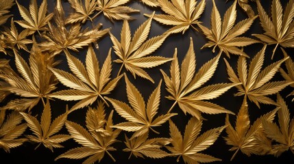 glimmer gold cannabis leaves
