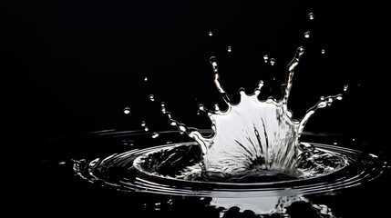 contrast water splash black background