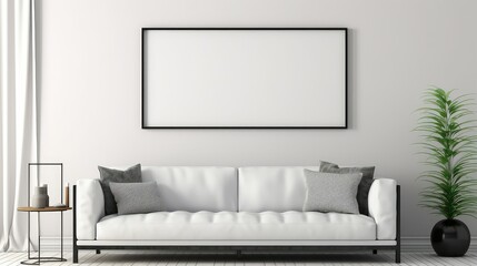elegant blank frame on wall