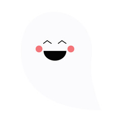 Happy smiley face little ghost for Halloween.Cute boo spirit, trick or treat.