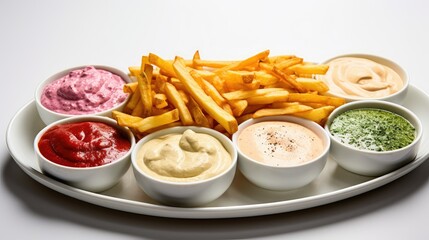 colors fries white background