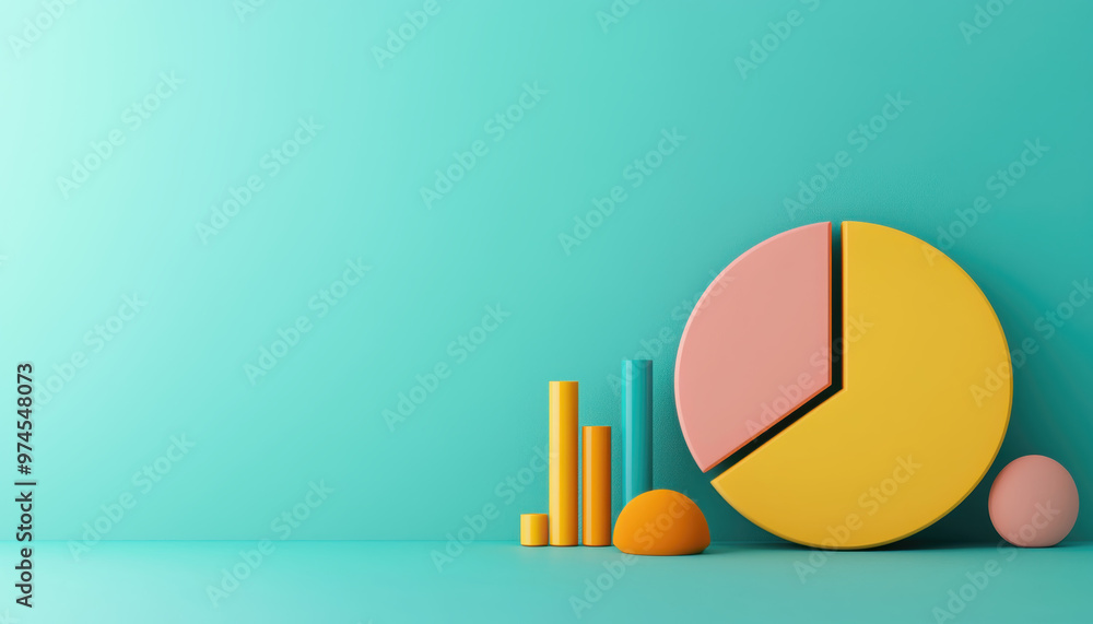 Poster a colorful background with a pie chart on it