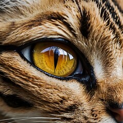 close up portrait of a cat eye
