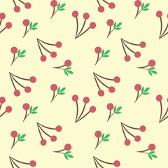 seamless pattern with cherry, background, wallpaper, fabric pattern.
