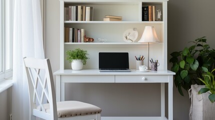 storage white computer desk