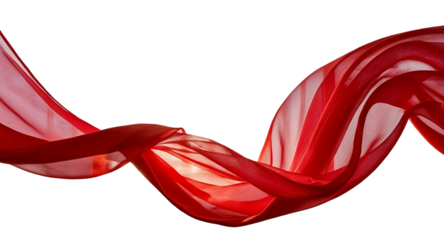Floating elegant red fabric left to right