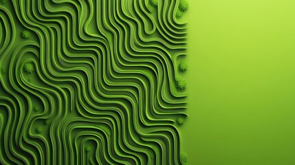A vibrant green texture with flowing, wavy patterns, perfect for backgrounds and creative designs.