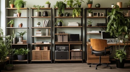 wood office shelves
