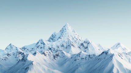 Obraz premium Stunning snow-capped mountain landscape against a clear blue sky, showcasing natural beauty and tranquility in winter scenery.