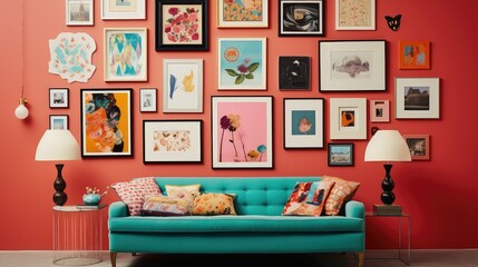 artwork wall with picture frames