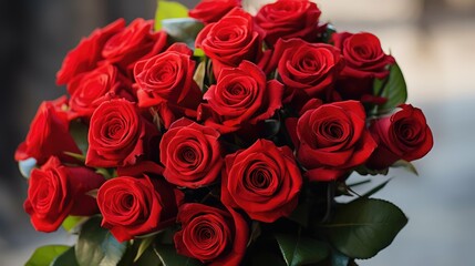 Obraz premium vibrant red rose bouquet