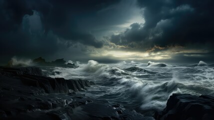 Obraz premium ocean water and clouds