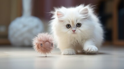 tail white fluffy cat