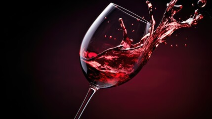 vibrant red wine splash