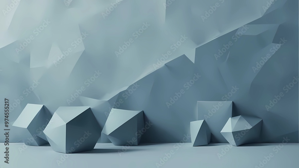 Aufkleber organic forms intersect with precise angles, evoking stillness and balance through soft light and sm