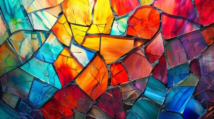 Abstract Mosaic Texture of Colorful Glass Pieces