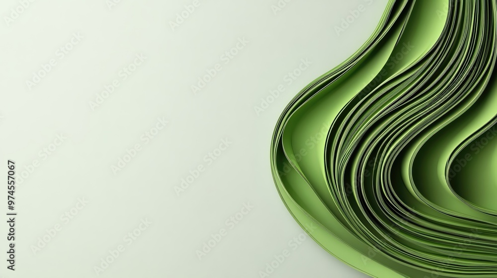 Poster a vibrant abstract background featuring flowing green shapes that create a sense of movement and tra