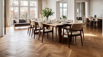 dining wood flooring room