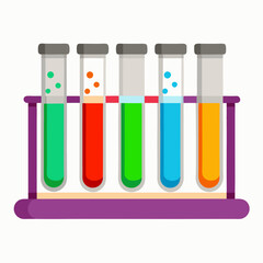 Test tubes vector on white background