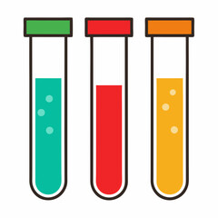 Test tubes vector on white background
