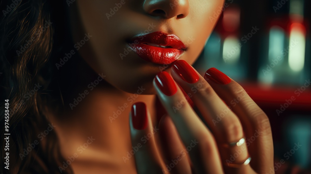 Poster style red nail polish