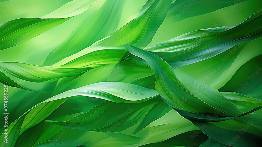 Poster blurred green leaves abstract