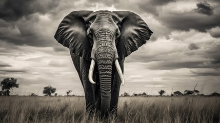 Obraz premium skin black and white elephant