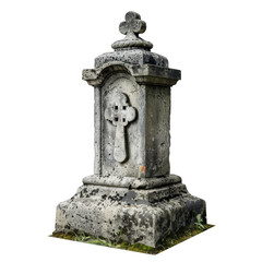 Obraz premium Stone Monument with Cross Detail