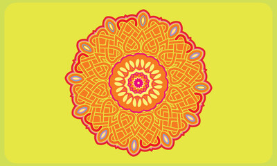 Mandala coloring book for kids mandala coloring page yellow background.eps