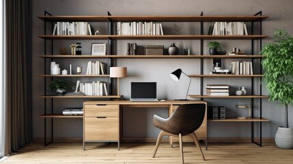 modern book shelf office