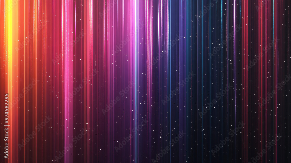 Poster vibrant vertical lines background with glowing particles - a stylish design element for your project