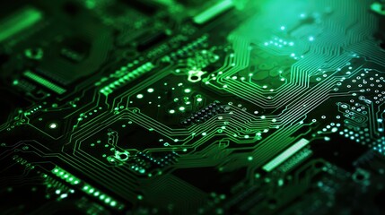 Obraz premium electronic green circuit board