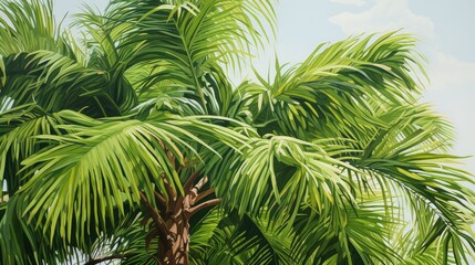 Fototapeta premium green palm trees drawing