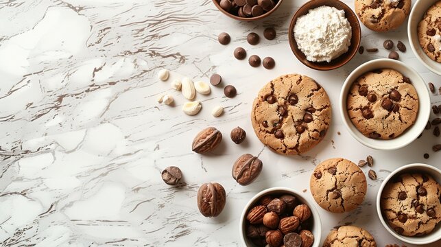 Minimalist Background: Delicious Chocolate Cookie Illustration for Sweet Desserts and Holiday Celebrations