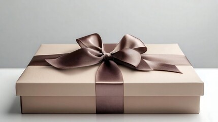 Elegant Gift Box with Brown Ribbon Bow