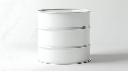 Obraz premium White Metal Barrel Mockup Isolated on White Background