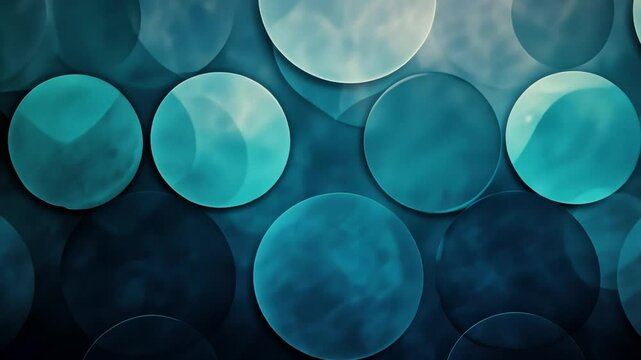 A minimalistic abstract pattern of interlocking circles, with a subtle gradient from dark blue to light turquoise, creating a sense of calm.
