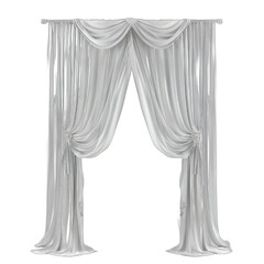 Elegant White Draped Curtains with Tiebacks