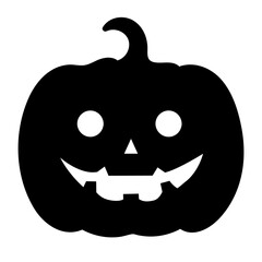 Halloween silhouette scary pumpkin isolated on white background. Vector illustration