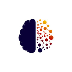 brain tech logo vector template illustration design