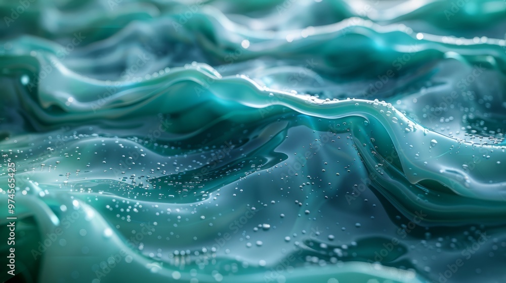 Aufkleber the image is of a wave in the ocean with a lot of bubbles